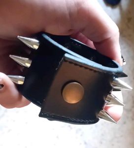 Goth Punk Alt Metal Spiked Leather Bracelet Cuff