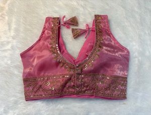 Elegant Pink Embroidered Blouse