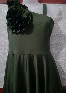 Ruffle Linen Fit & Flare Dress