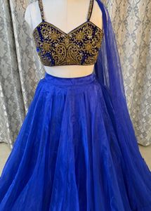Blue Embellished Lehenga Choli
