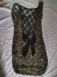 Cheeta Print Fitted Bodycone With Beautiful Back