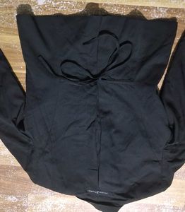 Classy Black Short Coat/Blazer With Tie Up Back
