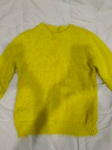 Yellow Fuzzy Knit Sweater💛