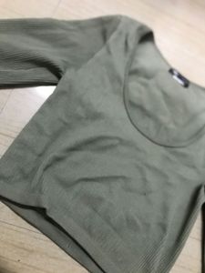 Sage Green Ribbed Long Sleeve