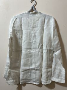Pure Linen Branded White Shirt- New
