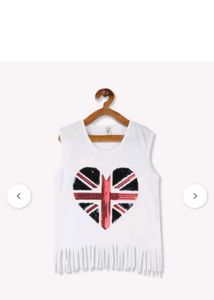 Sequin Heart Fringe Tee