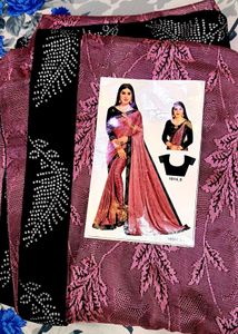 Maroon Floral Pattern Saree