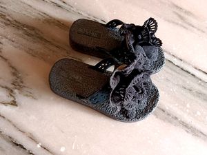 Black Rose Slippers
