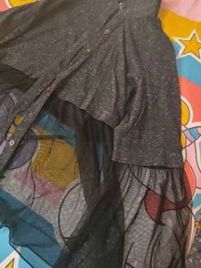 black shirt net top