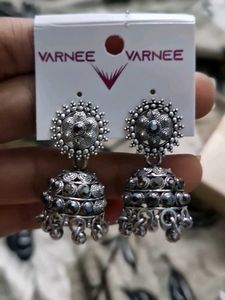 Silver Jhumkas