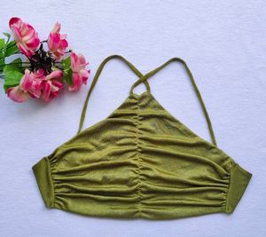 Shein : Olive Green Halter Top