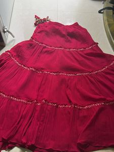 LEHENGA CHOLI WITH DUPATTA &amp; CROP TOP