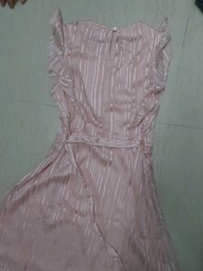 Elegant Pink Striped Dress