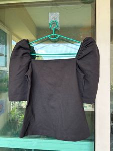 Puff Sleeve Top With Sweetheart Neckline