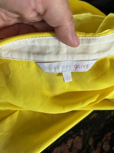Yello Chiffon Button Down Top