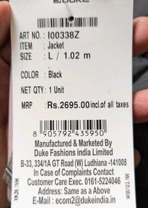 Brand new Duke Puffer jacket