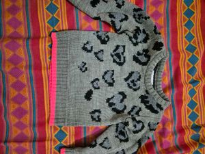 Leopard Print Cropped Sweater