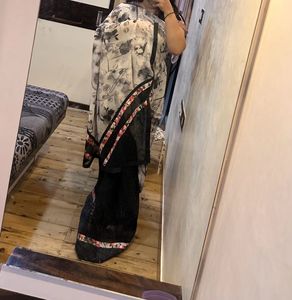 Elegant Black &amp; White Floral Saree