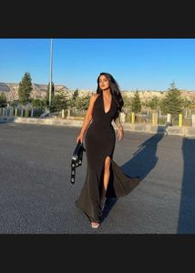 Elegant Black Halter Maxi Dress