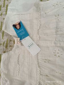 Medium New Unused White Embroidered Dress