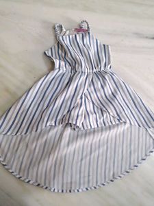 Striped High-Low Romper Dress