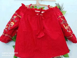 Red Off shoulder Top