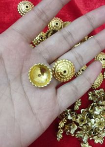 80 Pc Golden Cap Beads For Art