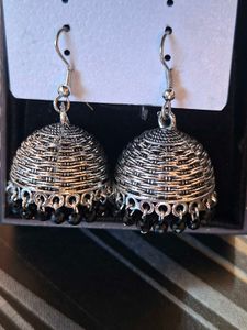 Silver Jhumka Earrings and bracelets