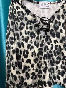 Leopard Print Long Sleeve Top