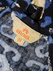 Blue Patterned Halter Neck Anouk Kurti