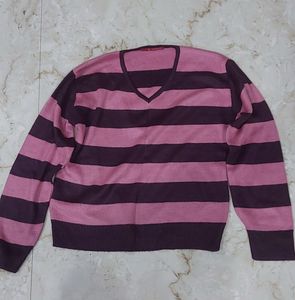 Small Size Pink Stripe Sweater