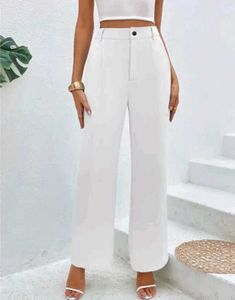 Chic White Wide-Leg Trousers for Women