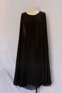 Elegant Black Cape Dress