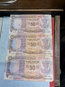 Rare Indian 50 Rupee Banknotes (Set of 3)