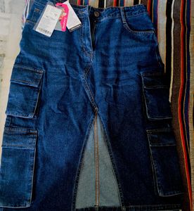 Dressberry Cargo Denim Skirt