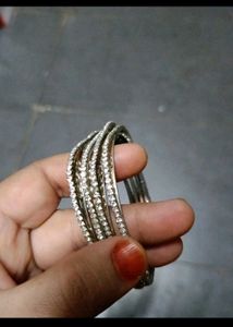 Sparkling silver Bangle Set