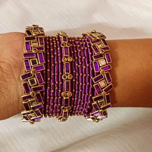 Purple & Gold Statement Bangles