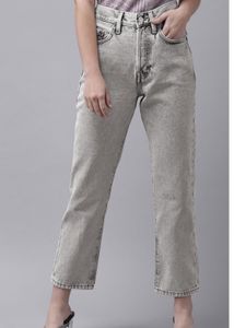 Mango Grey High Rise Jeans