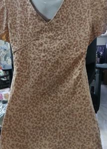 Ruched Leopard Print Dress