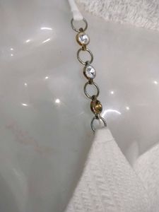 White Bikini Top with Chain Detail 💚