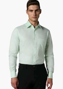 Men Light Blue Textured Full Sleeves Formal Shirt