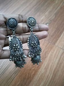 Oxidized Jhumka Earrings