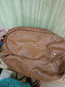 Imported Brown Leather Handbag