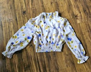 Floral Ruffle Crop Top