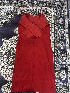 Elegant Red Long Sleeve Dress