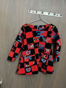 Branded exportCute Girls&#39; Red &amp; Black Dress