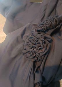 Elegant Navy Blue Slit Skirt and top