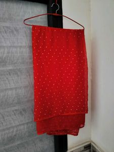 Red Polka Dot Saree