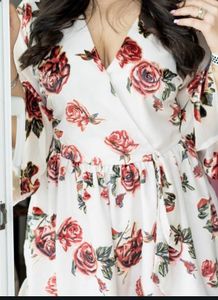 Beautiful White And Red Dress