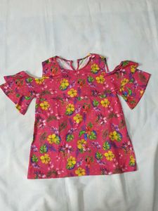 Girls Off-shoulder Floral Top